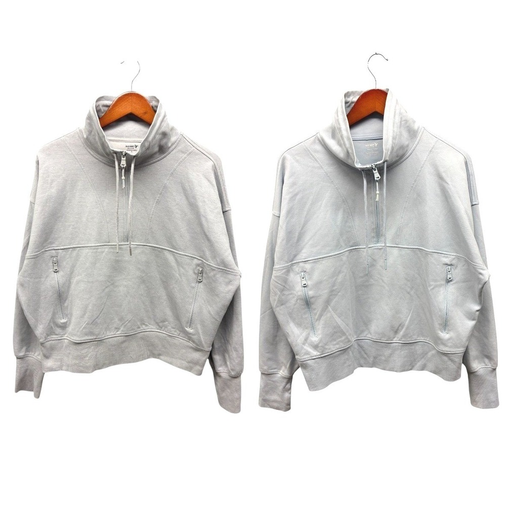 Old Navy Active Women's Size XL Light Gray Relaxed Quarter Zip Sweatshirt Lot 2